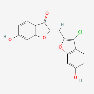 (2Z)-2-[(3-chloro-6-hydroxy-1-benzofuran-2-yl)methylidene]-6-hydroxy-1-benzofuran-3-one