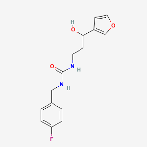 molecular formula C15H17FN2O3 B2856845 1-(4-Fluorobenzyl)-3-(3-(furan-3-yl)-3-hydroxypropyl)urea CAS No. 1428372-50-2