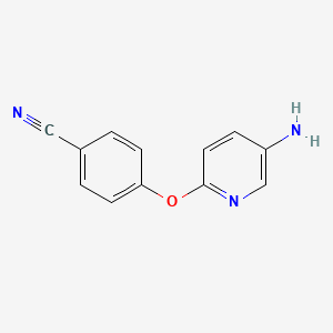 molecular formula C12H9N3O B2856846 4-[(5-Aminopyridin-2-yl)oxy]benzonitrile CAS No. 125125-29-3