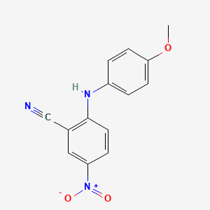 molecular formula C14H11N3O3 B2856847 2-[(4-Methoxyphenyl)amino]-5-nitrobenzonitrile CAS No. 85020-89-9