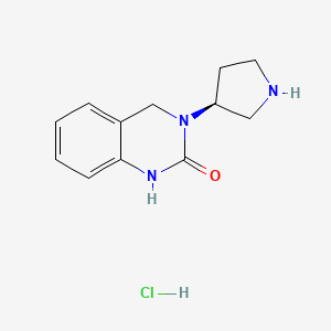 molecular formula C12H16ClN3O B2856857 3-[(3S)-Pyrrolidin-3-yl]-1,2,3,4-tetrahydroquinazolin-2-one hydrochloride CAS No. 1389310-29-5