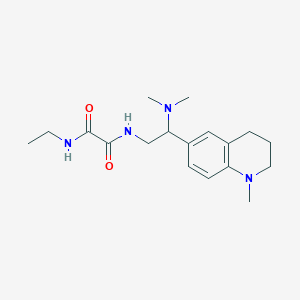 molecular formula C18H28N4O2 B2856876 N1-(2-(dimethylamino)-2-(1-methyl-1,2,3,4-tetrahydroquinolin-6-yl)ethyl)-N2-ethyloxalamide CAS No. 922064-55-9