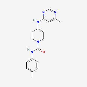 molecular formula C18H23N5O B2856879 N-(4-Methylphenyl)-4-[(6-methylpyrimidin-4-yl)amino]piperidine-1-carboxamide CAS No. 2415542-10-6