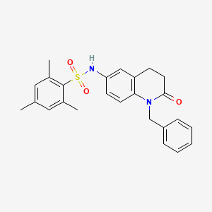 molecular formula C25H26N2O3S B2856880 N-(1-benzyl-2-oxo-1,2,3,4-tetrahydroquinolin-6-yl)-2,4,6-trimethylbenzenesulfonamide CAS No. 950464-63-8