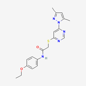 molecular formula C19H21N5O2S B2856884 2-((6-(3,5-dimethyl-1H-pyrazol-1-yl)pyrimidin-4-yl)thio)-N-(4-ethoxyphenyl)acetamide CAS No. 1251628-43-9