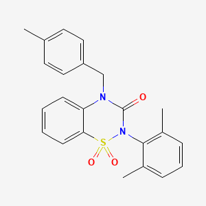 molecular formula C23H22N2O3S B2856887 2-(2,6-dimethylphenyl)-4-(4-methylbenzyl)-2H-benzo[e][1,2,4]thiadiazin-3(4H)-one 1,1-dioxide CAS No. 941913-01-5