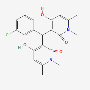 3,3'-((3-chlorophenyl)methylene)bis(4-hydroxy-1,6-dimethylpyridin-2(1H)-one)