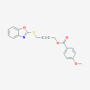 molecular formula C19H15NO4S B285690 4-(1,3-Benzoxazol-2-ylsulfanyl)but-2-ynyl 4-methoxybenzoate 