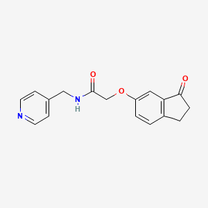 molecular formula C17H16N2O3 B2856901 2-((3-oxo-2,3-dihydro-1H-inden-5-yl)oxy)-N-(pyridin-4-ylmethyl)acetamide CAS No. 1202987-83-4