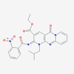 molecular formula C25H23N5O6 B2856904 (Z)-乙基 1-异丁基-2-((2-硝基苯甲酰)亚氨基)-5-氧代-2,5-二氢-1H-二吡啶并[1,2-a:2',3'-d]嘧啶-3-甲酸酯 CAS No. 534577-18-9