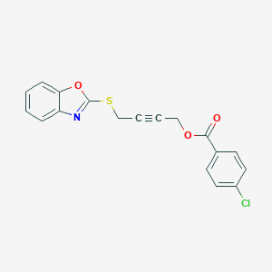 molecular formula C18H12ClNO3S B285691 4-(1,3-Benzoxazol-2-ylsulfanyl)but-2-ynyl 4-chlorobenzoate 