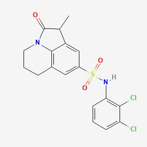 molecular formula C18H16Cl2N2O3S B2856916 N-(2,3-二氯苯基)-1-甲基-2-氧代-2,4,5,6-四氢-1H-吡咯并[3,2,1-ij]喹啉-8-磺酰胺 CAS No. 898455-11-3