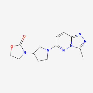 molecular formula C13H16N6O2 B2856918 3-[1-(3-Methyl-[1,2,4]triazolo[4,3-b]pyridazin-6-yl)pyrrolidin-3-yl]-1,3-oxazolidin-2-one CAS No. 2379987-53-6