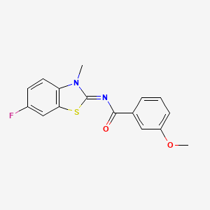 molecular formula C16H13FN2O2S B2856920 (E)-N-(6-fluoro-3-methylbenzo[d]thiazol-2(3H)-ylidene)-3-methoxybenzamide CAS No. 441291-23-2