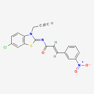 (E)-N-(6-chloro-3-prop-2-ynyl-1,3-benzothiazol-2-ylidene)-3-(3-nitrophenyl)prop-2-enamide