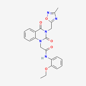 molecular formula C22H21N5O5 B2856930 N-(2-ethoxyphenyl)-2-(3-((3-methyl-1,2,4-oxadiazol-5-yl)methyl)-2,4-dioxo-3,4-dihydroquinazolin-1(2H)-yl)acetamide CAS No. 941934-45-8