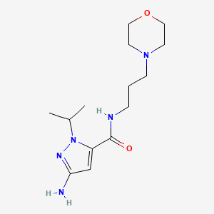 molecular formula C14H25N5O2 B2856957 3-Amino-1-isopropyl-N-(3-morpholin-4-ylpropyl)-1H-pyrazole-5-carboxamide CAS No. 2101195-29-1