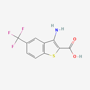 molecular formula C10H6F3NO2S B2856960 3-Amino-5-(trifluoromethyl)benzo[b]thiophene-2-carboxylic acid CAS No. 1609255-54-0