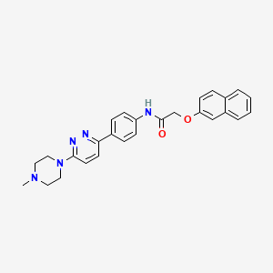 molecular formula C27H27N5O2 B2856967 N-(4-(6-(4-methylpiperazin-1-yl)pyridazin-3-yl)phenyl)-2-(naphthalen-2-yloxy)acetamide CAS No. 941945-89-7