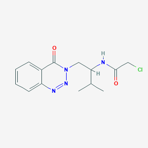 molecular formula C14H17ClN4O2 B2856968 2-chloro-N-{2-methyl-1-[(4-oxo-1,2,3-benzotriazin-3(4H)-yl)methyl]propyl}acetamide CAS No. 901886-36-0