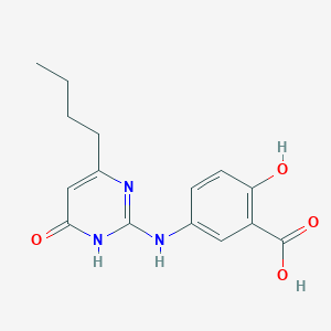 molecular formula C15H17N3O4 B2856969 5-[(4-丁基-6-氧代-1,6-二氢嘧啶-2-基)氨基]-2-羟基苯甲酸 CAS No. 1417634-25-3