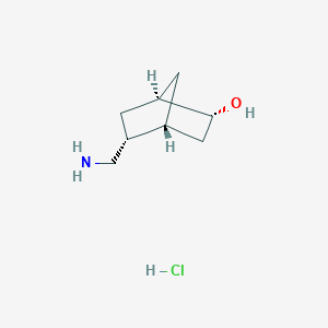 molecular formula C8H16ClNO B2856971 (1R,2R,4R,5R)-5-(氨甲基)双环[2.2.1]庚烷-2-醇；盐酸盐 CAS No. 2361827-06-5