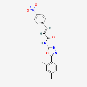 (E)-N-(5-(2,4-dimethylphenyl)-1,3,4-oxadiazol-2-yl)-3-(4-nitrophenyl)acrylamide