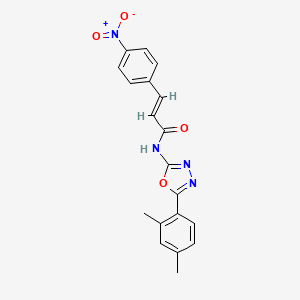 molecular formula C19H16N4O4 B2856975 (E)-N-(5-(2,4-二甲苯基)-1,3,4-恶二唑-2-基)-3-(4-硝基苯基)丙烯酰胺 CAS No. 891111-58-3