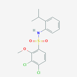 molecular formula C16H17Cl2NO3S B2856978 3,4-dichloro-2-methoxy-N-[2-(propan-2-yl)phenyl]benzene-1-sulfonamide CAS No. 2361822-29-7