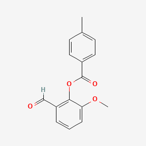 molecular formula C16H14O4 B2856979 2-甲酰基-6-甲氧基苯基 4-甲基苯甲酸酯 CAS No. 431977-13-8
