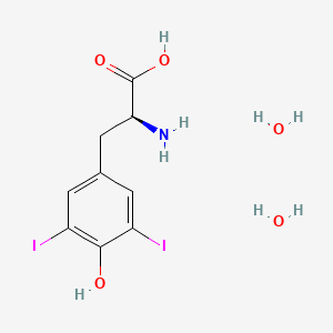 molecular formula C9H13I2NO5 B2856983 3,5-Diiodo-L-tyrosine dihydrate CAS No. 18835-59-1; 300-39-0