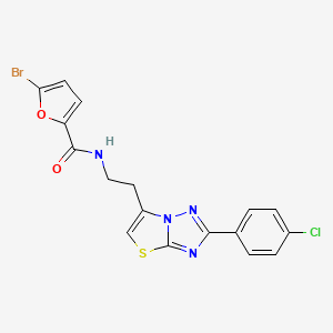 molecular formula C17H12BrClN4O2S B2856984 5-溴-N-(2-(2-(4-氯苯基)噻唑并[3,2-b][1,2,4]三唑-6-基)乙基)呋喃-2-甲酰胺 CAS No. 894043-37-9