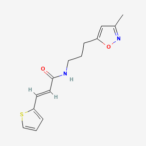 molecular formula C14H16N2O2S B2856994 (E)-N-(3-(3-methylisoxazol-5-yl)propyl)-3-(thiophen-2-yl)acrylamide CAS No. 2035017-98-0