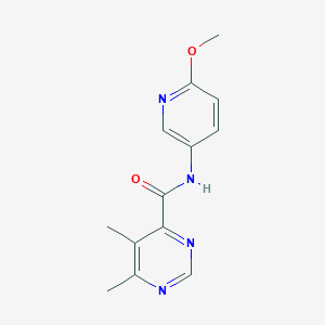 molecular formula C13H14N4O2 B2856995 N-(6-Methoxypyridin-3-yl)-5,6-dimethylpyrimidine-4-carboxamide CAS No. 2415566-10-6