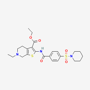 ethyl 6-ethyl-2-[(4-piperidin-1-ylsulfonylbenzoyl)amino]-5,7-dihydro-4H-thieno[2,3-c]pyridine-3-carboxylate