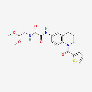 molecular formula C20H23N3O5S B2857005 N-(2,2-dimethoxyethyl)-N'-[1-(thiophene-2-carbonyl)-3,4-dihydro-2H-quinolin-6-yl]oxamide CAS No. 899983-33-6