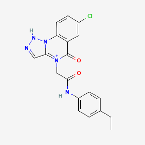 molecular formula C19H16ClN5O2 B2857006 2-{7-chloro-5-oxo-4H,5H-[1,2,3]triazolo[1,5-a]quinazolin-4-yl}-N-(4-ethylphenyl)acetamide CAS No. 931684-72-9