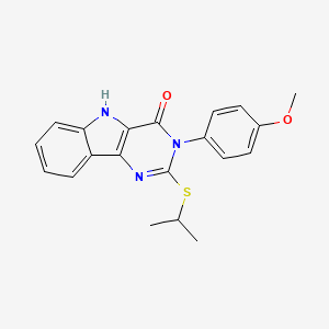 molecular formula C20H19N3O2S B2857008 2-(isopropylthio)-3-(4-methoxyphenyl)-3H-pyrimido[5,4-b]indol-4(5H)-one CAS No. 536707-77-4