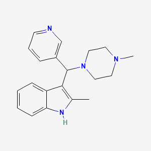 molecular formula C20H24N4 B2857009 2-甲基-3-((4-甲基哌嗪-1-基)(吡啶-3-基)甲基)-1H-吲哚 CAS No. 514186-32-4