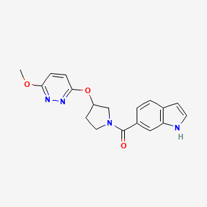 (1H-indol-6-yl)(3-((6-methoxypyridazin-3-yl)oxy)pyrrolidin-1-yl)methanone