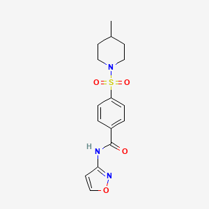 molecular formula C16H19N3O4S B2857020 4-[(4-methylpiperidin-1-yl)sulfonyl]-N-(1,2-oxazol-3-yl)benzamide CAS No. 612526-34-8