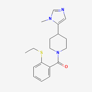 molecular formula C18H23N3OS B2857021 1-[2-(ethylsulfanyl)benzoyl]-4-(1-methyl-1H-imidazol-5-yl)piperidine CAS No. 2309188-63-2