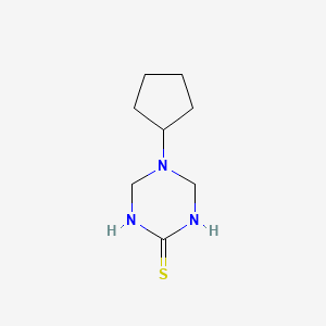 molecular formula C8H15N3S B2857022 5-Cyclopentyl-1,3,5-triazinane-2-thione CAS No. 883025-01-2