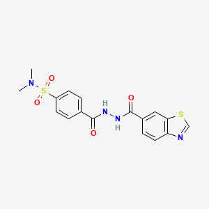 molecular formula C17H16N4O4S2 B2857025 4-(2-(benzo[d]thiazole-6-carbonyl)hydrazinecarbonyl)-N,N-dimethylbenzenesulfonamide CAS No. 681174-08-3