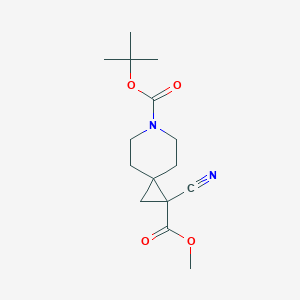 molecular formula C15H22N2O4 B2857027 6-Tert-butyl 1-methyl 1-cyano-6-azaspiro[2.5]octane-1,6-dicarboxylate CAS No. 1909313-95-6