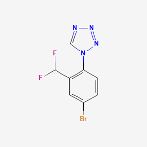 molecular formula C8H5BrF2N4 B2857034 1-[4-Bromo-2-(difluoromethyl)phenyl]tetrazole CAS No. 2248338-48-7