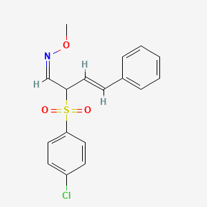 molecular formula C17H16ClNO3S B2857035 2-[(4-chlorophenyl)sulfonyl]-4-phenyl-3-butenal O-methyloxime CAS No. 338777-81-4