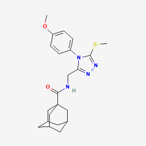 molecular formula C22H28N4O2S B2857039 N-[[4-(4-甲氧基苯基)-5-甲硫基-1,2,4-三唑-3-基]甲基]金刚烷-1-甲酰胺 CAS No. 476452-46-7