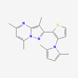 molecular formula C19H20N4S B2857046 2-[3-(2,5-dimethyl-1H-pyrrol-1-yl)-2-thienyl]-3,5,7-trimethylpyrazolo[1,5-a]pyrimidine CAS No. 677749-57-4