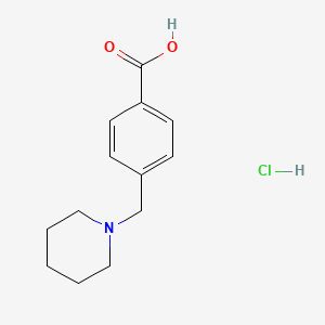 molecular formula C13H18ClNO2 B2857047 4-(1-Piperidinylmethyl)-benzoic acid CAS No. 106261-47-6; 1184978-48-0; 159691-33-5